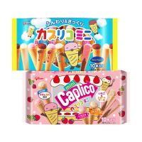 【Glico 格力高】Caplico卡布莉可-綜合迷你甜筒餅乾82.6g(綜合口味/草莓&amp;蛋糕口味)