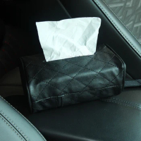 JASSE PU Leather Car Tissue Box Towel Napkin Papers Container Holder Universal Auto Interior Styling Accessories 19Y09001