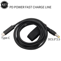 1.5m PD Charging Cable Adapter 65W 3A USB Type C to DC 5.5*2.5 Converter for Dell Asus Lenovo Notebook Power Supply Cable