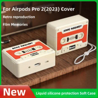 New For Airpods pro 2 generation case usb-c charger Retro Music Film Design Liquid silicone Soft Case New For Airpods Pro2 Cover