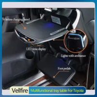 For Toyota alphard Vellfire 30 2015-2023 accessories Crown Seat Back Table Board with Foot Rest Portable Activity Folding Table