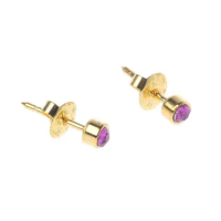 12 Pairs Gold Ear Piercing Earrings Set Mini 3mm CZ Studs Jewelry 40GB