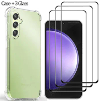 For Samsung S23 FE Tempered Glass samsung a54 a53 a52 a52s a73 a14 a33 a34 s23 fe screen protector for galaxy s23 fe shockproof case s23 fe back cover for samsung s23 fe glass film