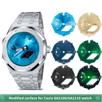 For Casio GA2100 GA2110 metal Surface Dial Modified GA-2100 GA-2110 dial sun pattern Matte Lacquer Bezel Watch accessories