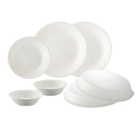 【CorelleBrands 康寧餐具】美國康寧 CORELLE純白7件式餐盤組(6吋平盤+8吋平盤x2+8吋微波蓋x2+300ML碗x2)