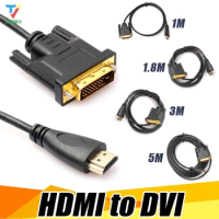 100pcs/lot HDMI to DVI 24+1 pin adapter cables 1080P 3D HDMI cable for LCD DVD HDTV XBOX High speed DVI hdmi cable 1M 1.8M 3M 5M