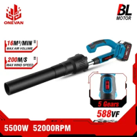 ONEVAN 5500W Brushless Blower 5Speed Cordless Leaf blower Electric Blower Cordless blower Snow Blower For Makita 18v Battery
