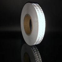1inch White Reflective Sticker Waterproof Adhesive Reflector Warning Conspicuity Tape Strip Reflect Film Bicycle Accessories 50M