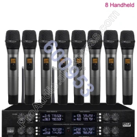 MICWL UHF Adjustable frequency 8 Handheld Wireless Microphone System for Stage KTV Karaoke