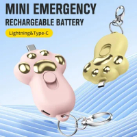 Cute Pet Cat Claw Keychain Powerbank 1500mAh Mini Emergency Pocket Power Banks Portable Key Chain Phone Charger Universal