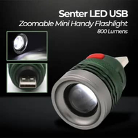 Senter LED USB Zoomable Mini Handy Flashlight 800 Lumens