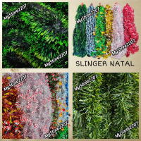 (2 METER) SLINGER NATAL DEKORASI HIASAN NATAL MERAH SILVER BIRU HIJAU SALJU 2 METER