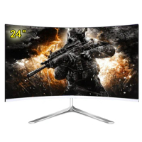 24 inch Curved Monitor 1920*1080p HD Gaming 75hz Monitor PC LCD Monitor for Desktop HDMI compatible Monitor for Computer Display