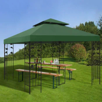 Grill Gazebo Replacement Canopy Roof, Outdoor BBQ Gazebo Top, Double Tiered Shelter Cover Roof ,for Yard Patio Garden Sunshade