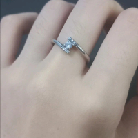 Cincin Mata Putih - size 12 - S925 Lapis Mas Putih - [CantikSilver]