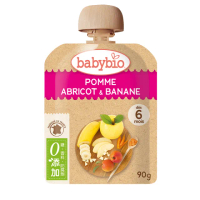 【法國BABYBIO】生機纖果泥90gx8包組(香蕉杏桃*2+蘋果無花果*2+蘋果洋梨*2+蘋果覆盆莓*2)