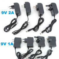 อะแดปเตอร์ชาร์จไฟ, AC ถึง DC, 9V 1A 2A 2000MA 1000ma, ปลั๊ก EU US UK AU, อะแดปเตอร์ 5.5 มม. x 2.5 มม