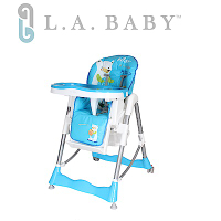 美國 L.A. Baby 多功能高腳餐椅 腳踏不可調款(3色選購黃色、藍色、綠色)