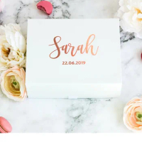 Personalised Rose Gold proposal Gift Box with Name white Custom Will you be my bridesmaid box with Lid rose gold Birthday Box