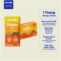 【Mới 2026】 Thùng 48 hộp sữa bột pha sẵn Vinamilk Dielac Gold 110ml