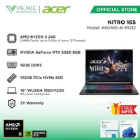NOTEBOOK ACER NITRO 16S ANV16S-41-R032 [AMD R5-240/16GB/512GB/RTX5050 8GB/16" WUXGA IPS/WIN11HOME/OH