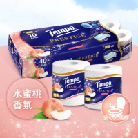 【TEMPO】閃鑽四層捲筒衛生紙-水蜜桃(10捲/1袋)