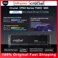 Crucial T500 500GB 1TB 2TB PCIe Gen4 NVMe M.2 Internal Gaming SSD 7400MB/s Compatible Dell Lenovo Asus HP Laptop &amp; Desktop PS5