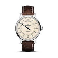 【MeisterSinger 明斯特單指針】BM1103 Perigraph-38mm-象牙色機械手錶(自動上鍊 機械錶)