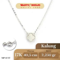Kalung Emas Putih 17K Kembang Putih Wahyu Redjo KL-17K-30050203-PMR