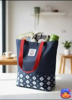 Tote Bag Bear Brand, Tas Belanja Susu Beruang Navy batik