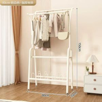 香港話標題：落地掛衣架連踢腳線暖風機 烘乾晾衣一體 臥室適用- 奶白80cm（升級加厚/置物層板/可烘鞋） 均碼
