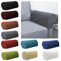 1 Pair Sofa Armrest Covers Stretch Fabric Non-slip Sofa Arm Protectors for Couches Armchairs Recliners Home Bar Club Slipcover