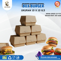 BOX BURGER DUS SAND PAPERBOX BURGER BOX MAKANAN BOX KUE WICH/DUS BURGER/AYAM/TAHU CRISPY/DUS MAKANAN