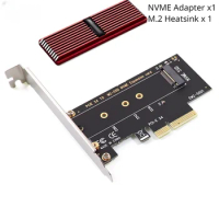 M.2 NVME SSD To PCIe 4.0 Adapter Card 64Gbps M-Key PCIe X4 Adapter for Desktop PC PCI-E GEN4 Full Speed with Aluminum Heatsink
