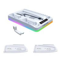 廠家PS5/slim/pro散熱底座帶RGB燈PS5手掣充電座收納遊戲碟片耳機