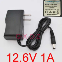 1PCS High quality 12.6V 1000mA 1A 5.5mm x2.1mm Universal AC DC Power Supply Adapter Wall Charger US For lithium battery