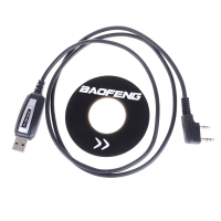 1Set kabel Programing USB 2Pin dengan CD Perisian untuk Baofeng UV-5R BF-888S Radio