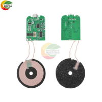 5-12V 5-15W Type-C Micro-USB fast charge wireless charger module transmitter PCBA circuit board coil receiver charger module