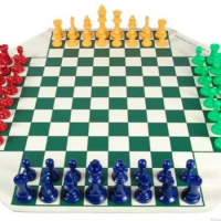 4-WAY Chess Set 4-player Chess Board Games Medieval Chess Set With Chessboard 68 Chess Pieces King 97mm Travel Family Chess Game