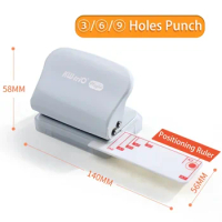 Adjustable Paper Punch for A7 A6 A5 B5 Spiral Notebook 3/6/9 Holes Planner DIY Loose-leaf Puncher Scrapbooking Tools