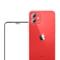 【Meteor】iPhone 12 6.1吋 手機保護超值3件組(透明空壓殼+鋼化膜+鏡頭貼)