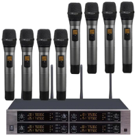 MXC880 Top Quality 8WD 8 Cardioid Handheld Digital Wireless Microphone DJ Stage Karaoke System Signal Stabilization Volume