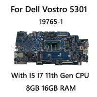 19765-1 For Dell Inspiron 7400 7300 5301 Vostro 5301 Laptop Motherboard W/ I5 I7 11th Gen CPU 8GB 16GB RAM Mainboard 100% Test