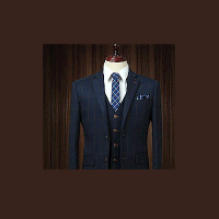 拉福   領帶6cm中窄版領帶拉鍊領帶(兒童格紋藍)