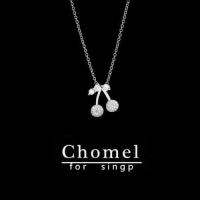 Kalung untuk Wanita, CHOMEL UNTUK SINGP Rasmi, Rantai Klavikel Ceri, Reka Bentuk Niche dan Bagus, Pe