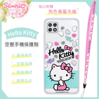 【Hello Kitty】三星 Samsung Galaxy A22 5G 氣墊空壓手機殼(贈送手機吊繩)