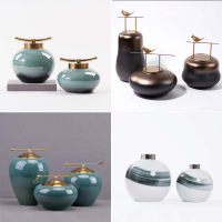 新中式家居飾品客廳陶瓷花瓶工藝品擺設罐子桌面擺件樣板房軟裝飾