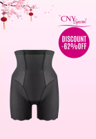Kiss &amp; Tell Premium Jazlyn High-Waisted Ice-Silk Contour Shaping &amp; Lifting Girdle Shorts Scallop Hem in Black