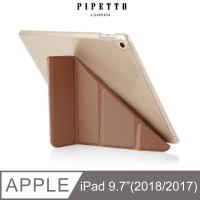 強強滾-【英國品牌】PIPETTO Origami iPad 9.7 多角度折疉保護殼-玫瑰金(透明背殼)