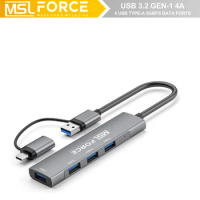 USB C Hub 4 Ports USB C to USB Hub 3.0 USB Splitter for Laptop MacBook USB Adapter Multiport for Mac Pro iMac iPad Pro Chromeboo